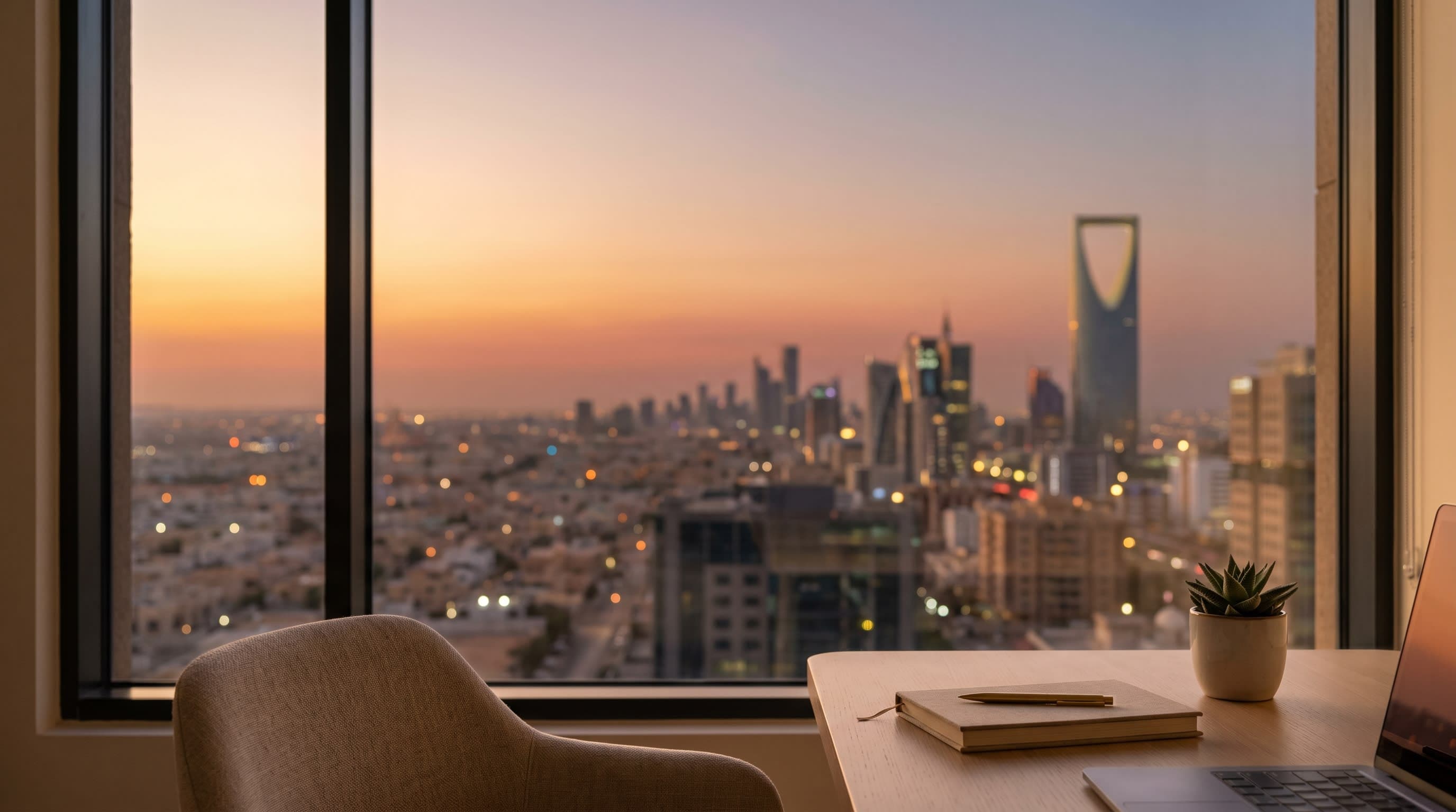 Riyadh skyline and educational abstract background