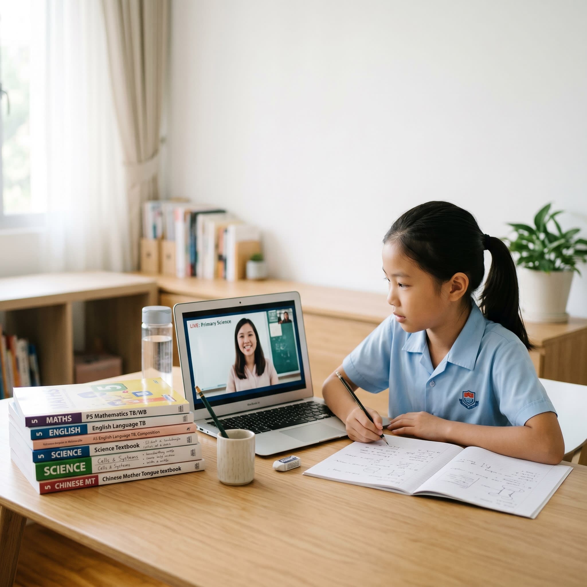 Primary school online tuition Singapore P1 to P6 student with MOE-aligned specialist tutor